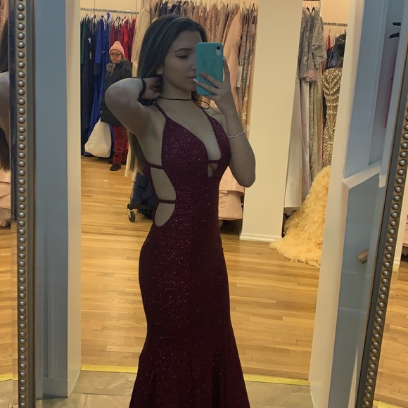 NEW Jovani Burgundy Dress - Picture 6 of 7
